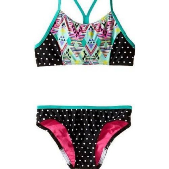 Speedo Girls 2 Piece Diamonds Bikini Swimsuit - Picture 1 of 1